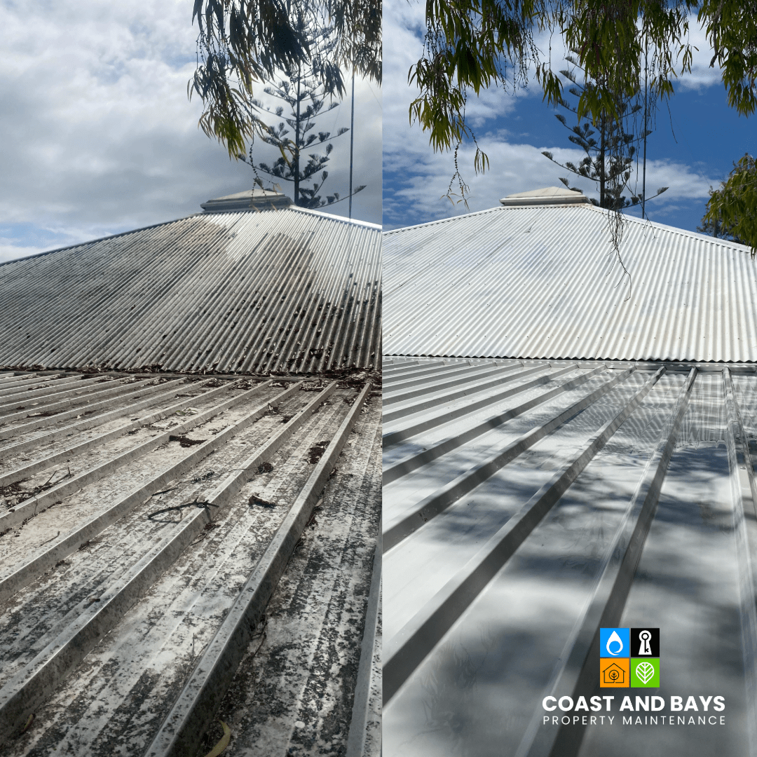 Soft wash colorbond roof cleaning Gold Coast